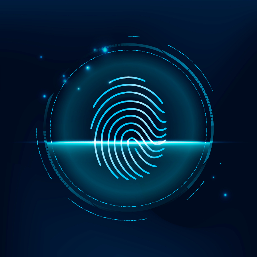 Fingerprint biometric scan vector cyber security technology
